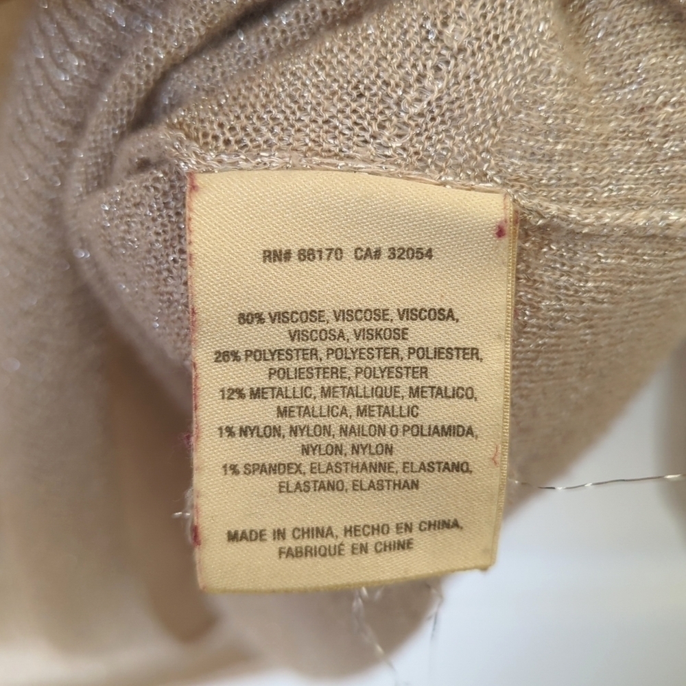 Angel of the North Gold Lurex Pleated Scoop Neck Long Balloon Sleeve Blouse S - Picture 6 of 14